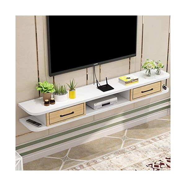 Meuble de télévision Mural Étagère Murale Étagère Flottante Set Top Box routeur Photo Jouet Étagère de Rangement Meuble télév