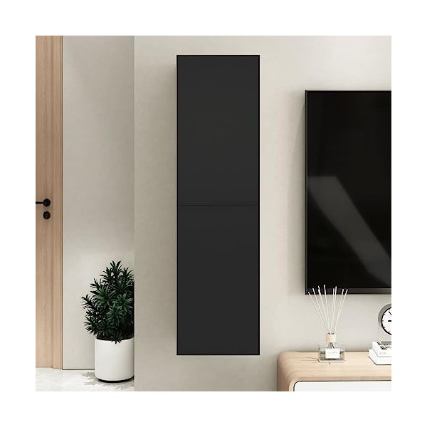 vidaXL Meuble TV Armoire Murale Armoire Suspendue Meuble de Rangement Salon Salle de Séjour Maison Intérieur Noir 30,5x30x110