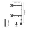 Suptek Soporte Monitor Doble lun sur lautre, 80cm de Haut Bras de Moniteur Réglable, Soporte 2 Monitor pour Ecrans 13-27 Po