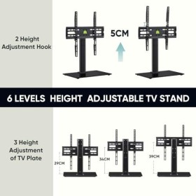 FORGING MOUNT Support TV sur Pied pour 26-55 Pouces Plats et Incurvés Télévision, Pied TV Réglable en Hauteur Et en Inclinais