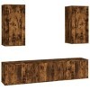 ZEYUAN Ensemble de Meubles TV 5 pcs Chêne fumé Bois dingénierie,Table Television Salon,Meuble TV Haut,Meuble Télé Haut