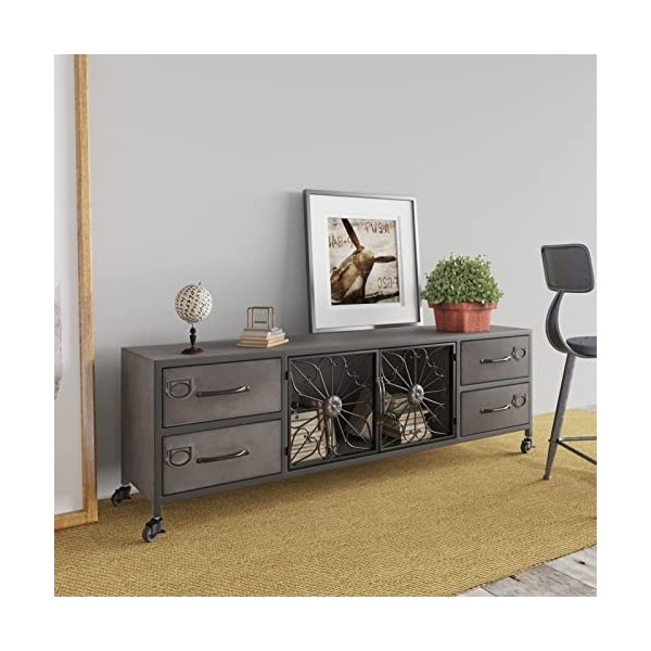 ZEYUAN Meuble TV Argenté 110x30x40 cm Fer,Meuble TV,Table Basse Salon Meuble TV,Table Basse Couleurs