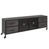 ZEYUAN Meuble TV Argenté 110x30x40 cm Fer,Meuble TV,Table Basse Salon Meuble TV,Table Basse Couleurs