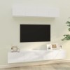 CIADAZ Ensemble de Meubles TV 4 pcs Blanc Brillant Bois dingénierie,Meuble Bas Salon,Meubles De Salon TV,Meuble TV Longueur