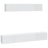 CIADAZ Ensemble de Meubles TV 4 pcs Blanc Brillant Bois dingénierie,Meuble Bas Salon,Meubles De Salon TV,Meuble TV Longueur