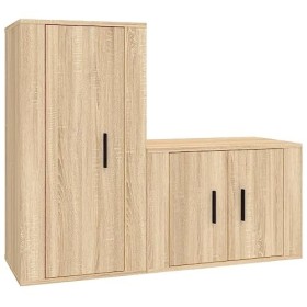 DCRAF Meuble TV 2 pièces en chêne Sonoma