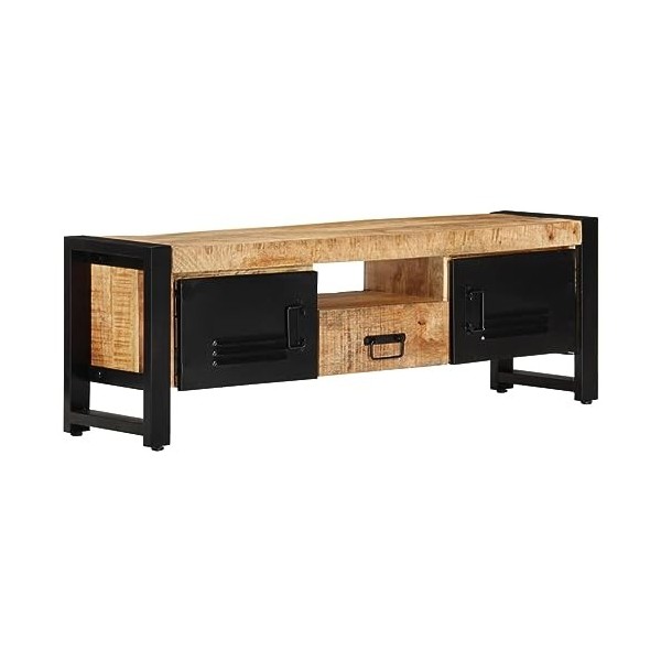 CIADAZ Meuble TV 120x30x40 cm Bois Massif de manguier,Table TV,Ensemble Meuble TV,Meuble TV