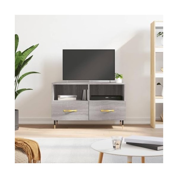 RAUGAJ Centres de divertissement et meubles TV - Meuble TV - Gris Sonoma - 80 x 36 x 50 cm - En bois dingénierie
