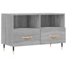 RAUGAJ Centres de divertissement et meubles TV - Meuble TV - Gris Sonoma - 80 x 36 x 50 cm - En bois dingénierie