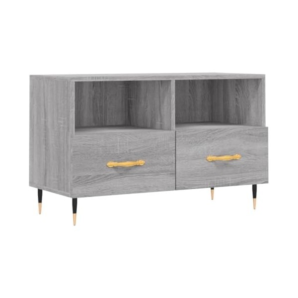 RAUGAJ Centres de divertissement et meubles TV - Meuble TV - Gris Sonoma - 80 x 36 x 50 cm - En bois dingénierie
