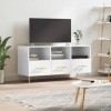 SEVSO Meuble TV en bois blanc brillant 102 x 36 x 50 cm