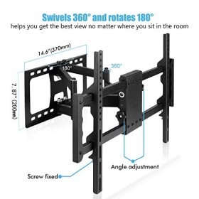 Support TV Mural Orientable Inclinable: Support Mural de TV Réglable Double Bras pour Ecrans Plats 4K LCD LED OLED Plasma de 