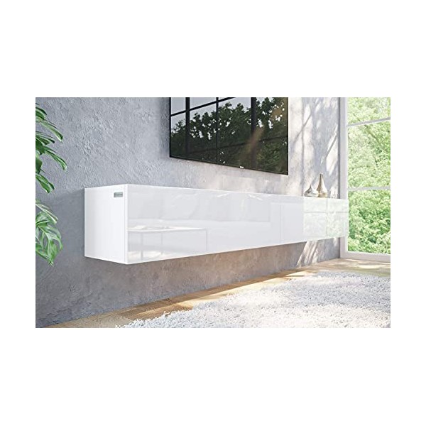 Meuble TV Suspendu/Table Basse TV/Banc Télé Flottant de Salon 210 2 x 105 cm