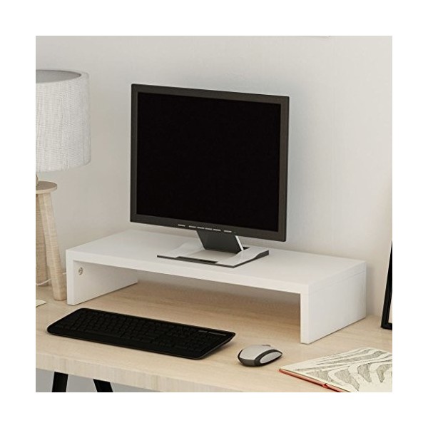 Meuble TV | Style Contemporain | Rangement matériel télé Audio Video Gaming | 60x23,5x12cm Blanc