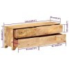 vidaXL Bois Massif de Manguier Meuble TV Salon Mobilier Table TV Armoire TV 110x30x40 cm