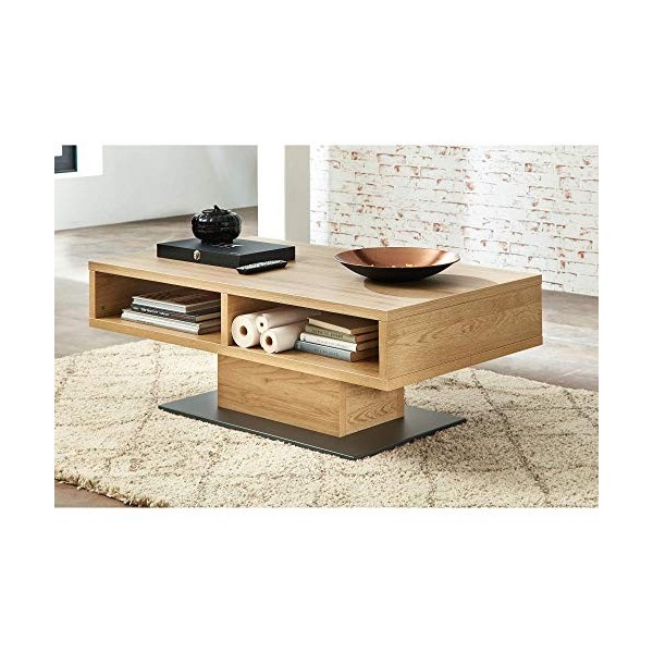 Stella Trading Table Basse, Chêne Sauvage Bianco, 120 x 42 x 70 cm