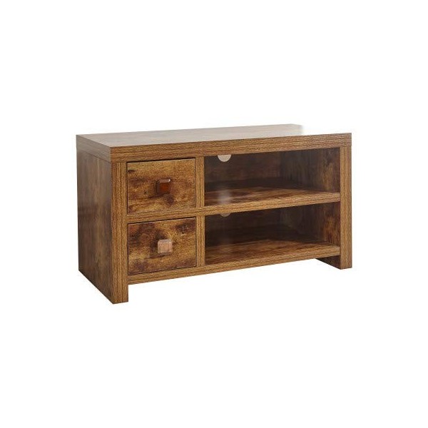 Jakarta Collection pour salon effet vieilli meuble pour télévision avec deux tiroirs 