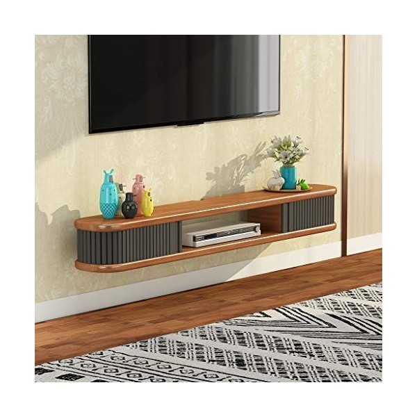 Support TV Flottant Console de télévision Murale Console multimédia avec étagère de Rangement Ouverte Console Murale/Audio Co