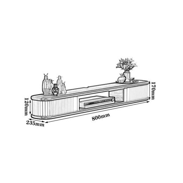 Support TV Flottant Console de télévision Murale Console multimédia avec étagère de Rangement Ouverte Console Murale/Audio Co