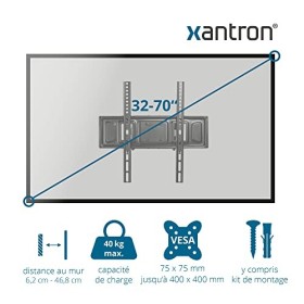 Xantron® ECO-DFM400 Support TV orientable et inclinable / 32-75 Pouces VESA 75x75 à 400x400 / avec Double Bras pivotant/Extra