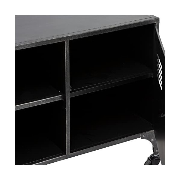 Meuble TV Sevin - métal - Gris 56x140 cm - Atmosphera créateur dintérieur
