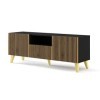Homlando Meuble TV bas Ravenna F 150 cm 2D1S - Meuble TV moderne - Meuble TV - Buffet pour la chambre ou le salon - Noir mat/
