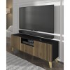 Homlando Meuble TV bas Ravenna F 150 cm 2D1S - Meuble TV moderne - Meuble TV - Buffet pour la chambre ou le salon - Noir mat/