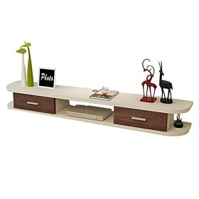 Meuble TV pour salon - Étagère murale flottante - Meuble TV mural - Support de rangement pour divertissement multimédia à dom