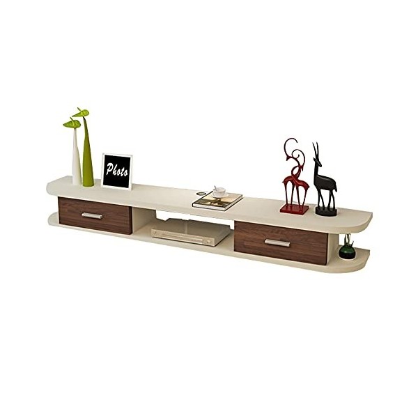 Meuble TV pour salon - Étagère murale flottante - Meuble TV mural - Support de rangement pour divertissement multimédia à dom