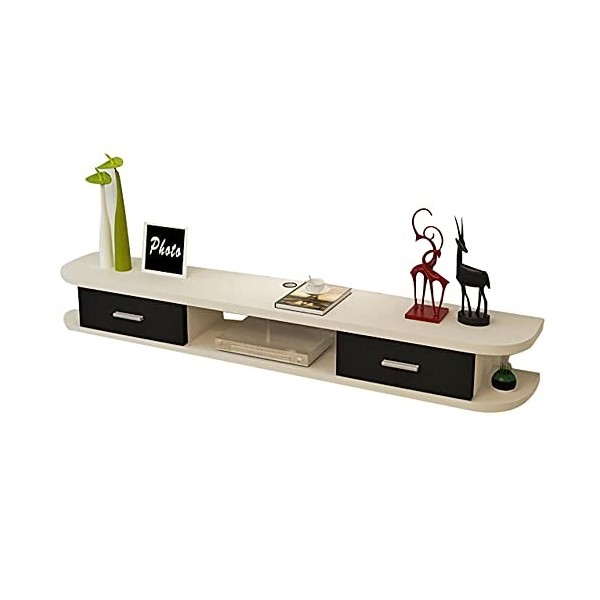 Meuble TV pour salon - Étagère murale flottante - Meuble TV mural - Support de rangement pour divertissement multimédia à dom