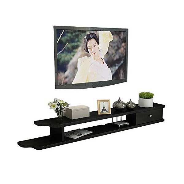 EsEntL Meuble TV, Meuble Bas TV, étagères flottantes, étagère Flottante pour Composants de Meuble TV, étagères pour Composant
