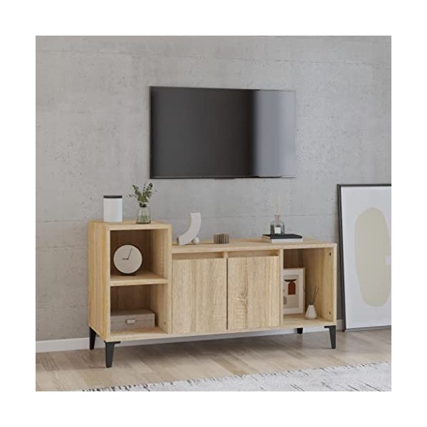 Meuble TV Chêne sonoma 100x35x55 cm Bois dingénierie