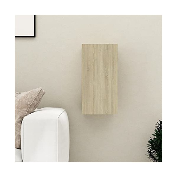 Meuble TV Murale | Style Scandinave | Rangement matériel télé Audio Video Gaming | 30,5x30x60cm chêne Sonoma