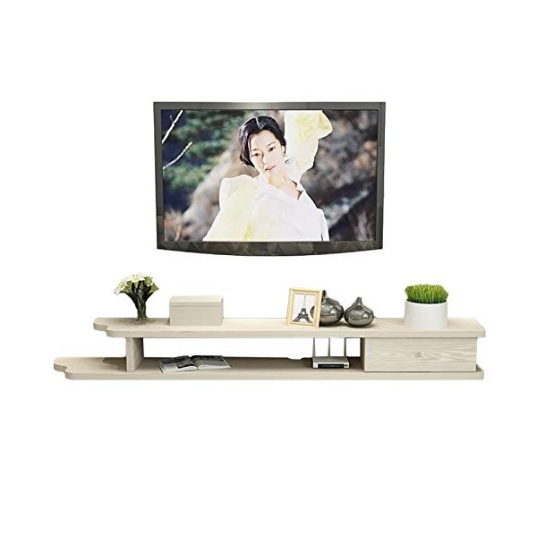 EsEntL Meuble TV, Meuble Bas TV, étagères flottantes, étagère de composant de Meuble TV Flottant, Console TV à étagère Flotta