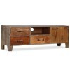 LAPOOH Meuble TV Bois Massif Vintage 118 x 30 x 40 cm,Table TV,Ensemble Meuble TV,Meuble TV