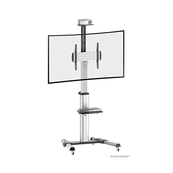RICOO Support TV sur roulettes FS0444 40-75" env. 102-191cm Mobile Inclinable Hauteur réglable Universel Meuble Tele avec É
