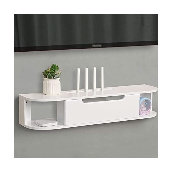 Meuble TV Flottant, Meuble TV Mural, Console de Stockage Audio/vidéo, Centre de Divertissement pour TV à la Maison et au Bure