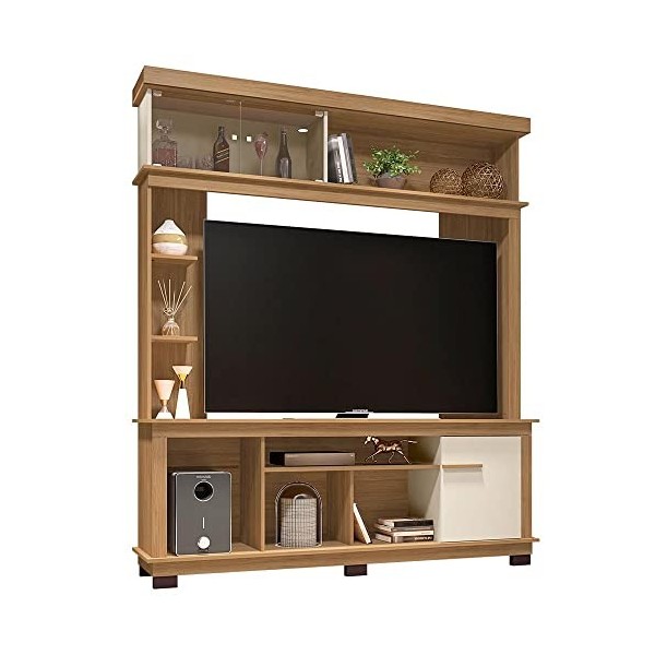 Caemmum Meuble Living TV 65 Pouces Chêne Ecru 10 Niches