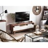 Beliani Meuble TV - Meuble de Rangement - Blanc et Noyer Syracuse