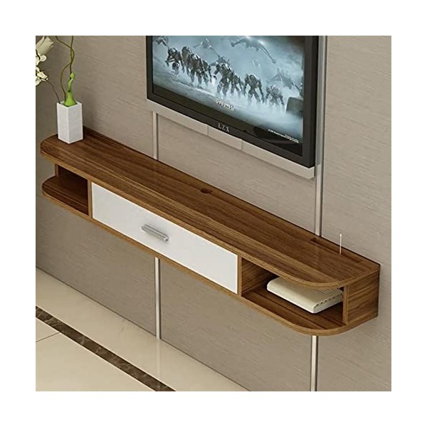 Meuble TV Flottant Étagère de Composants Unité de Stockage Audio vidéo Console multimédia Murale Meuble TV Flottant avec Trou