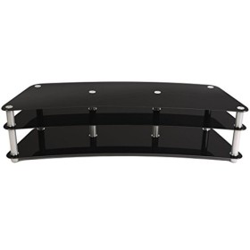 Ateca Simply Curve 75" Noir Acier Inoxydable Support décran Plat Verre trempé, 190,5 cm 75" , Poids Maximum de la TV 60 kg