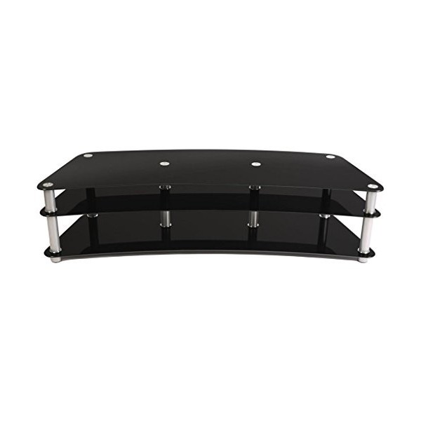 Ateca Simply Curve 75" Noir Acier Inoxydable Support décran Plat Verre trempé, 190,5 cm 75" , Poids Maximum de la TV 60 kg