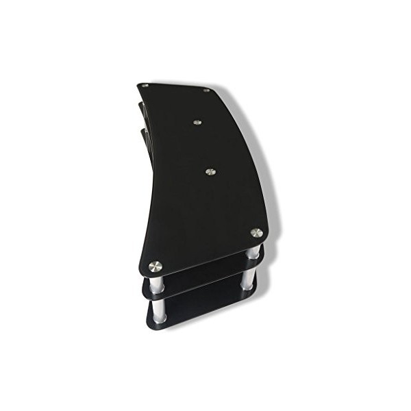 Ateca Simply Curve 75" Noir Acier Inoxydable Support décran Plat Verre trempé, 190,5 cm 75" , Poids Maximum de la TV 60 kg