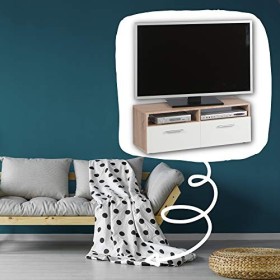 Stella Trading Rana TV Lowboard en chêne Sonoma/Blanc