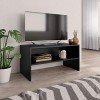 Homgoday Meuble TV noir 80 x 40 x 40 cm en bois dingénierie - Meuble TV Hifi - Meuble TV stéréo - Meuble de salon - Coffre d