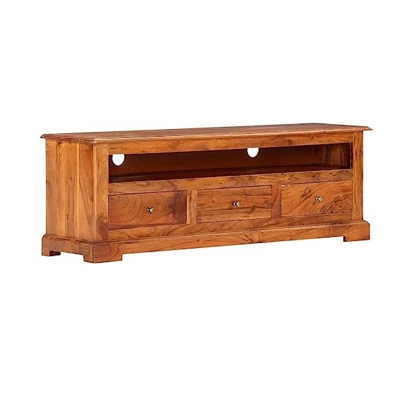 vidaXL Meuble TV Armoire Basse Meuble Divertissement avec 3 Tiroirs et 1 Compartiment Ouvert Salon Salle de Séjour 120x30x40 