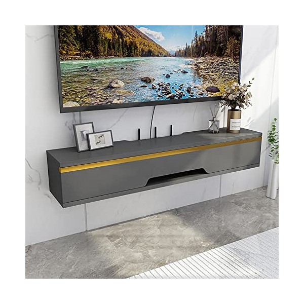 EsEntL Meuble TV Flottant, Support Mural pour Centre de Divertissement Flottant, Consoles TV suspendues, étagère de Rangement