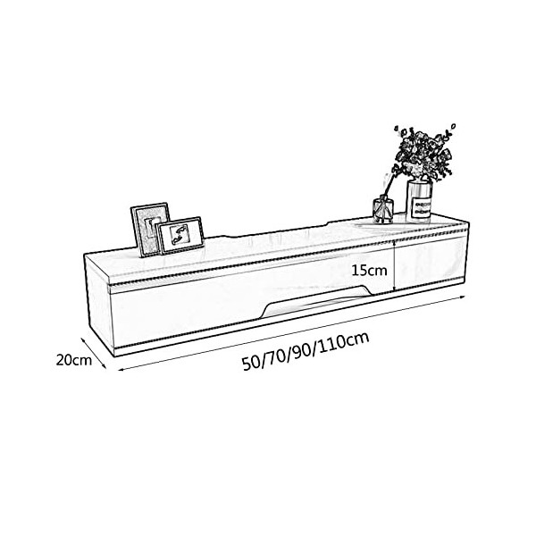 EsEntL Meuble TV Flottant, Support Mural pour Centre de Divertissement Flottant, Consoles TV suspendues, étagère de Rangement