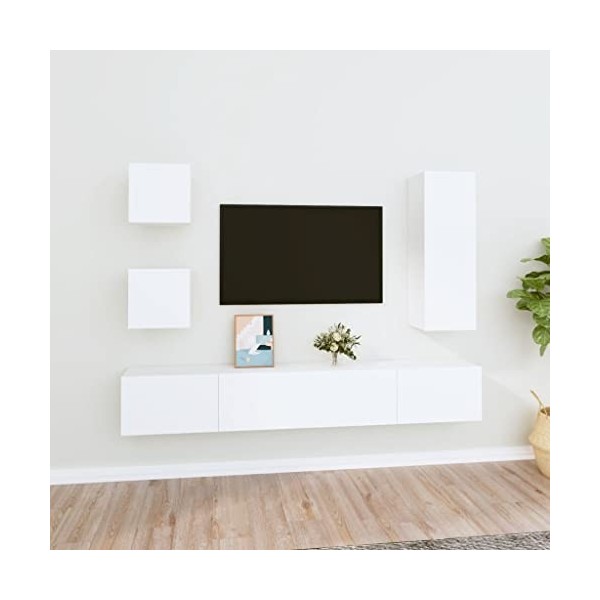 VEEKI Meuble TV, Meuble TV Suspendu, Meuble TV Industriel, Meuble TV Bois, Meuble Chambre, Convient pour Salon ou Chambre, En