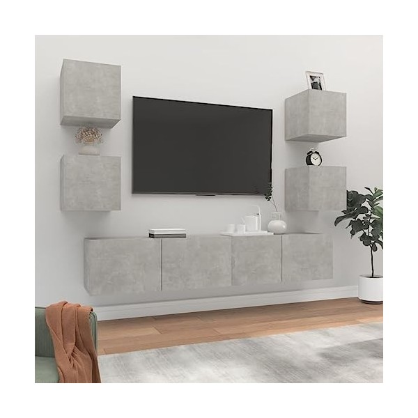 VEEKI Meuble TV, Meuble TV Suspendu, Meuble TV Industriel, Meuble TV Bois, Meuble Chambre, Convient pour Salon ou Chambre, En